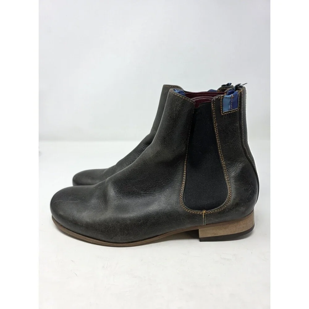 John Fluevog Mens Size 9 Chelsea Boots Radio RCI BBC Black Leather Ankle